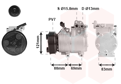 Compresseur de climatisation VAN WEZEL 8200K258