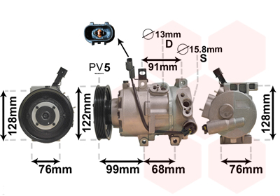 Compresseur de climatisation VAN WEZEL 8200K296