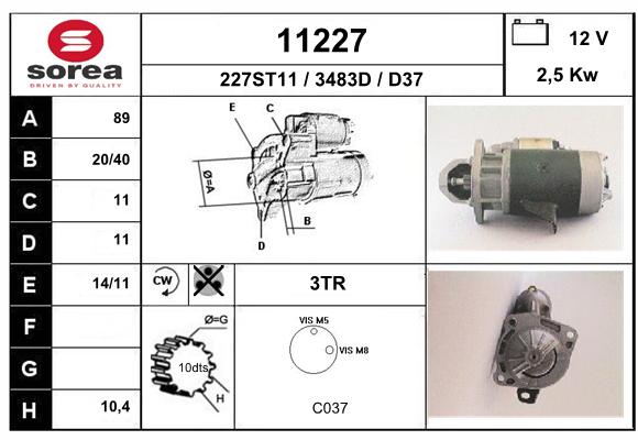 Démarreur SEEAC 3483D