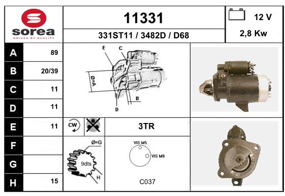 Démarreur SEEAC 3482D