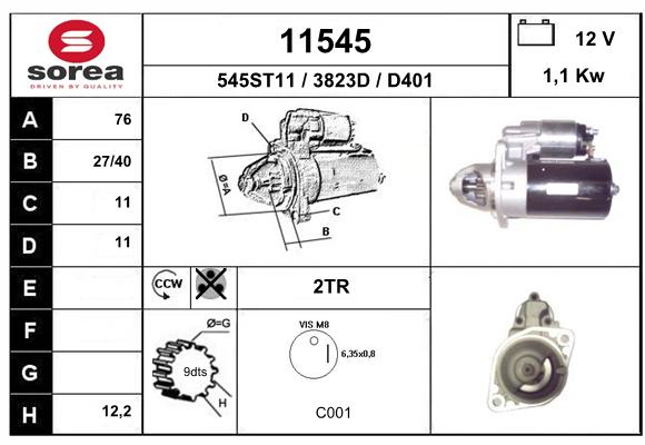 Démarreur SEEAC 3823D