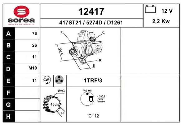 Démarreur SEEAC 5274D