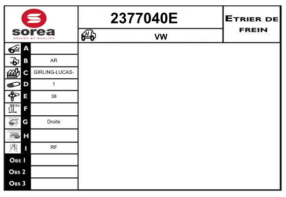 Etrier de frein SEEAC 4377040E