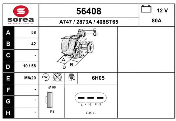 Alternateur SEEAC 2873A