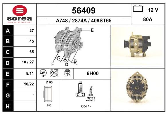 Alternateur SEEAC 2874A