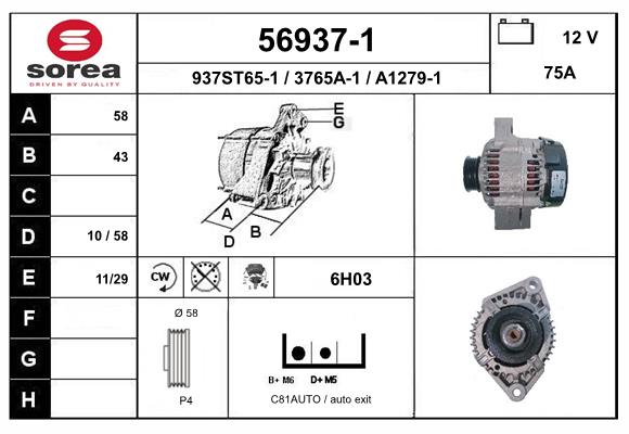 Alternateur SEEAC 3765A-1