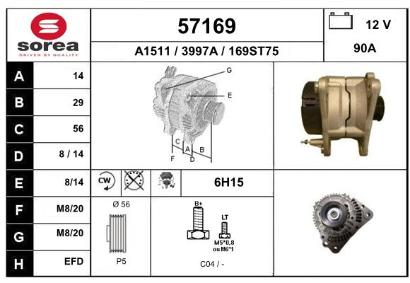 Alternateur SEEAC 3997A