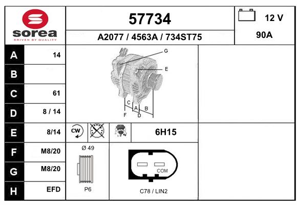 Alternateur SEEAC 4563A