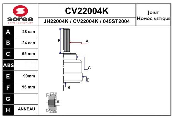 Tête de cardan SEEAC CV22004K