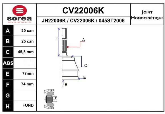 Tête de cardan SEEAC CV22006K