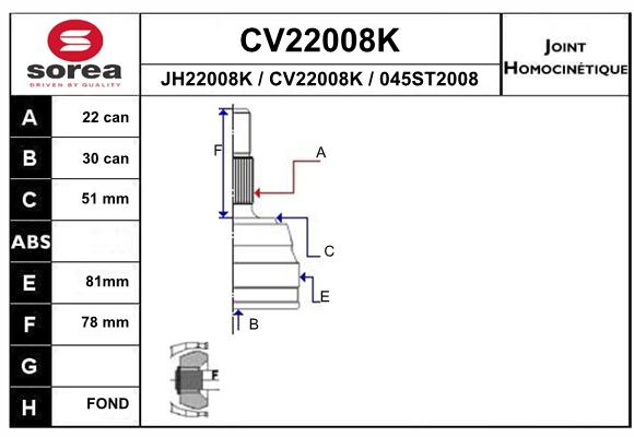 Tête de cardan SEEAC CV22008K