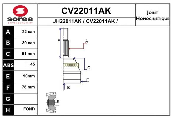 Tête de cardan SEEAC CV22011AK