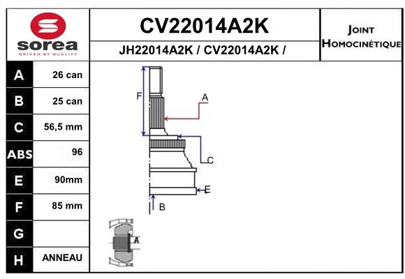 Tête de cardan SEEAC CV22014A2K