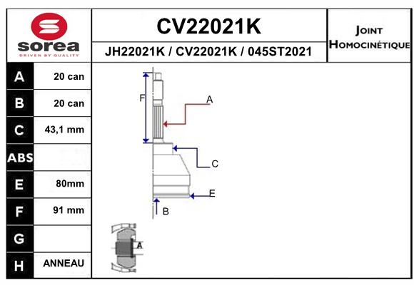 Tête de cardan SEEAC CV22021K