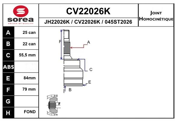 Tête de cardan SEEAC CV22026K