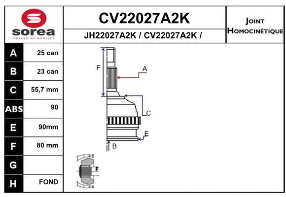 Tête de cardan SEEAC CV22027A2K