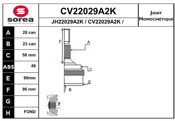 Tête de cardan SEEAC CV22029A2K