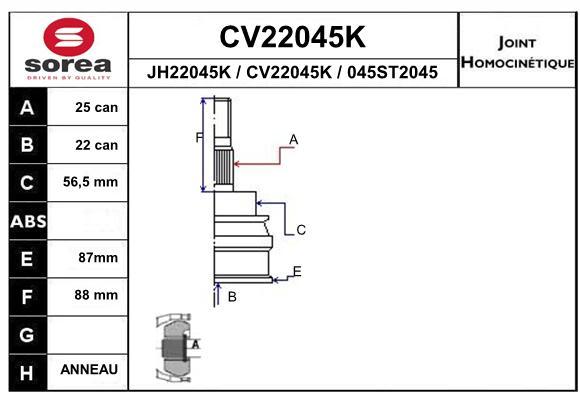 Tête de cardan SEEAC CV22045K