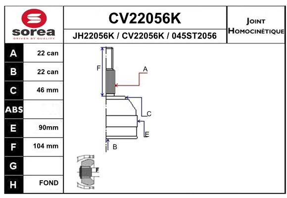 Tête de cardan SEEAC CV22056K