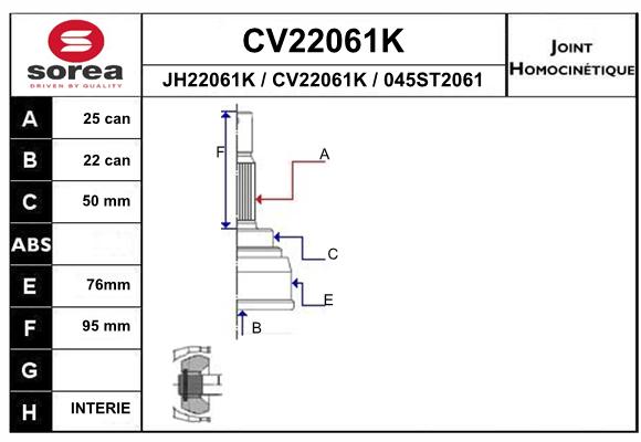 Tête de cardan SEEAC CV22061K