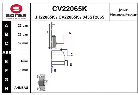 Tête de cardan SEEAC CV22065K