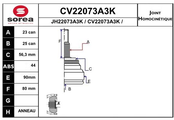 Tête de cardan SEEAC CV22073A3K