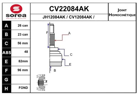 Tête de cardan SEEAC CV22084AK