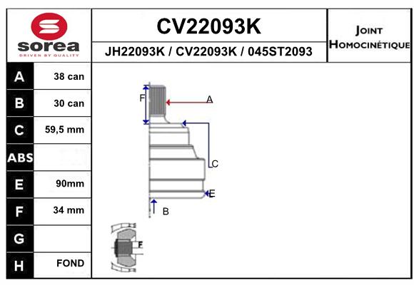 Tête de cardan SEEAC CV22093K