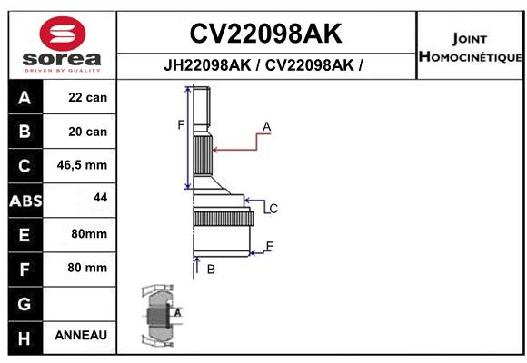 Tête de cardan SEEAC CV22098AK