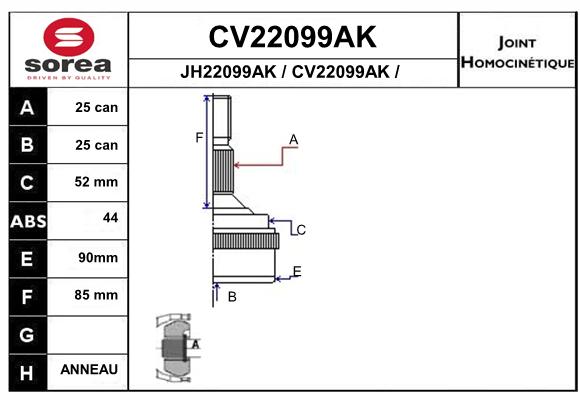 Tête de cardan SEEAC CV22099AK