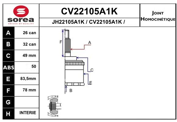 Tête de cardan SEEAC CV22105A1K