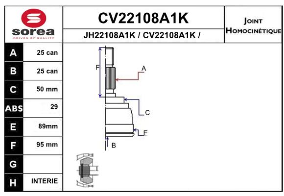 Tête de cardan SEEAC CV22108A1K