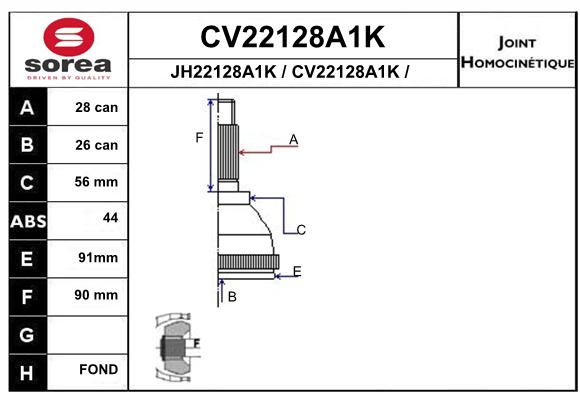 Tête de cardan SEEAC CV22128A1K