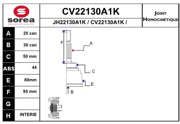 Tête de cardan SEEAC CV22130A1K