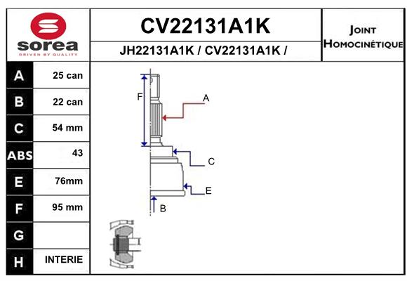 Tête de cardan SEEAC CV22131A1K