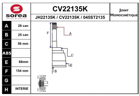 Tête de cardan SEEAC CV22135K