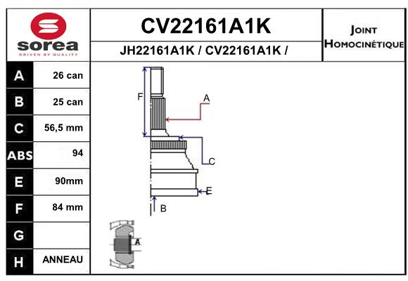 Tête de cardan SEEAC CV22161A1K