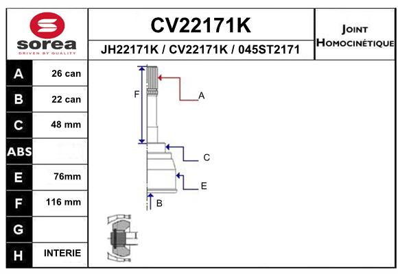 Tête de cardan SEEAC CV22171K