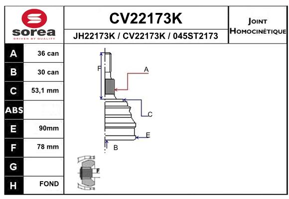 Tête de cardan SEEAC CV22173K