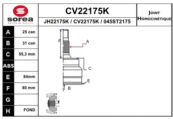 Tête de cardan SEEAC CV22175K