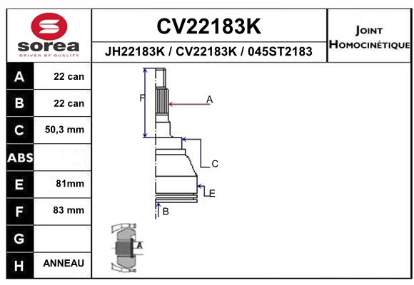 Tête de cardan SEEAC CV22183K