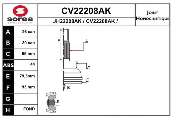 Tête de cardan SEEAC CV22208AK