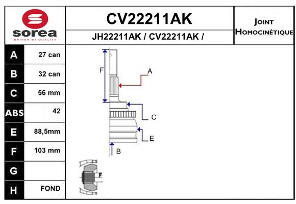 Tête de cardan SEEAC CV22211AK