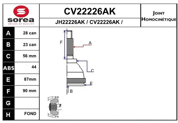 Tête de cardan SEEAC CV22226AK