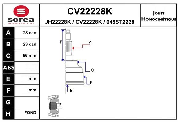 Tête de cardan SEEAC CV22228K