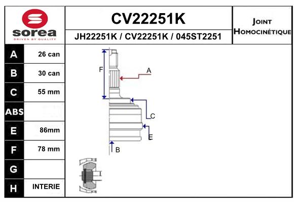 Tête de cardan SEEAC CV22251K