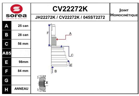 Tête de cardan SEEAC CV22272K