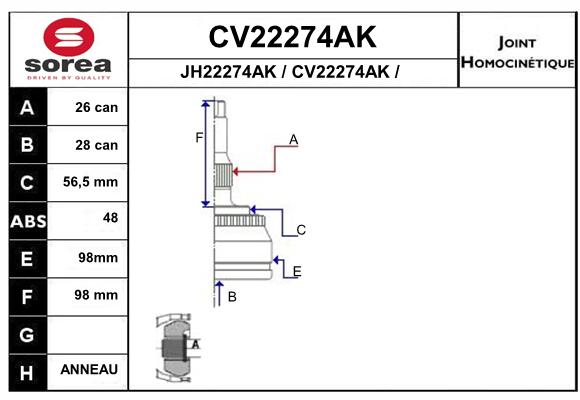 Tête de cardan SEEAC CV22274AK