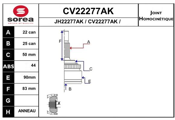 Tête de cardan SEEAC CV22277AK