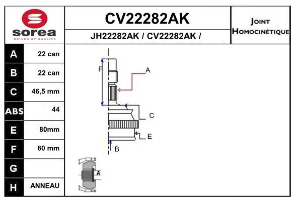 Tête de cardan SEEAC CV22282AK